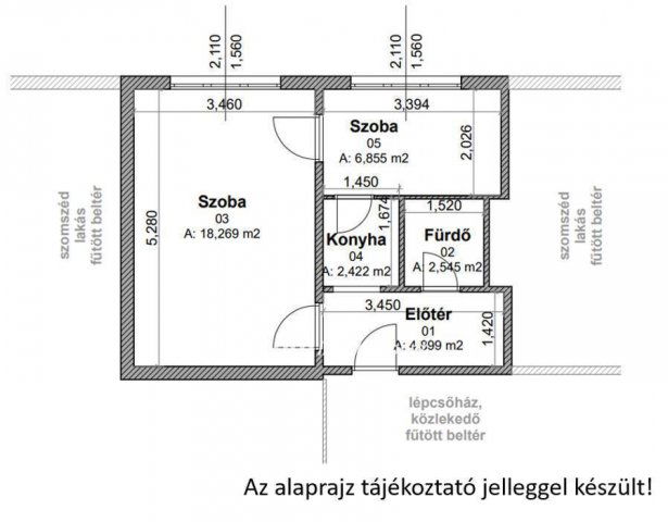 Eladó panellakás, Miskolcon 24.99 M Ft, 1+1 szobás