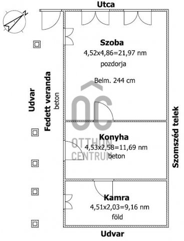 Eladó családi ház, Csanádpalotán 1.5 M Ft, 1 szobás