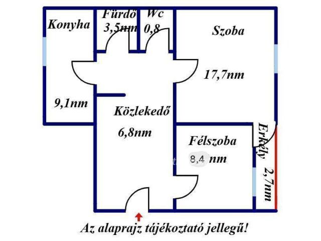 Eladó téglalakás, Hatvanban 43.9 M Ft, 1+1 szobás