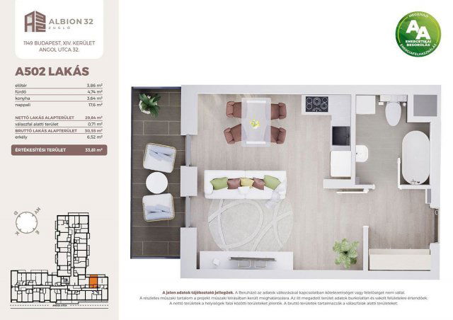 Eladó téglalakás, Budapesten, XIV. kerületben, Angol utcában