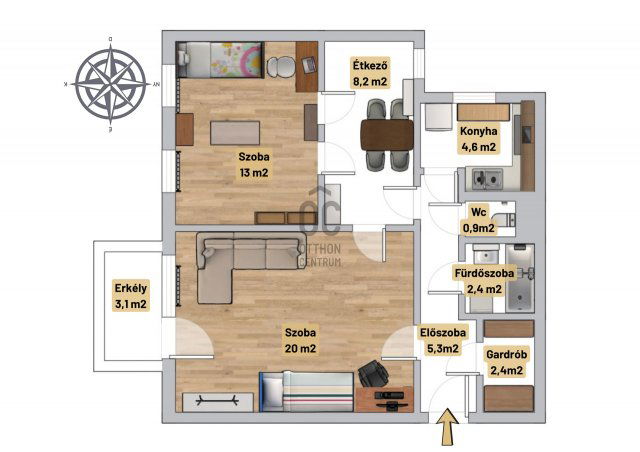 Eladó panellakás, Budapesten, IX. kerületben 75.9 M Ft, 2 szobás