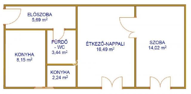 Eladó téglalakás, Komlón 22.3 M Ft, 2 szobás