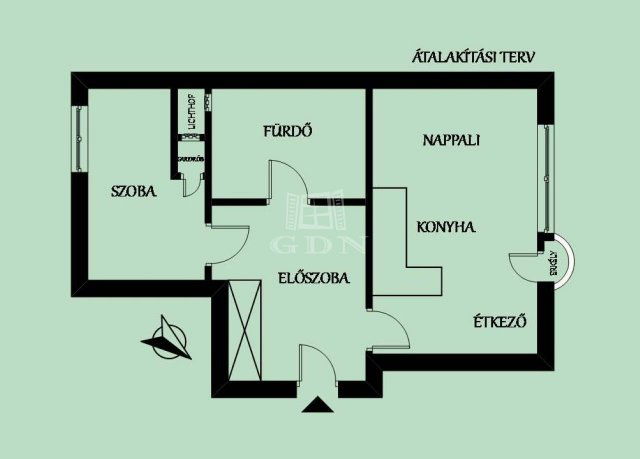 Eladó téglalakás, Budapesten, IX. kerületben 57 M Ft, 1 szobás