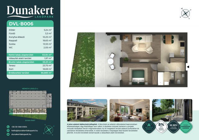 Eladó téglalakás, Vácon, Németh László utcában 78.99 M Ft