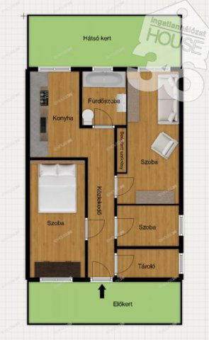 Eladó téglalakás, Izsákon 18.5 M Ft, 3 szobás