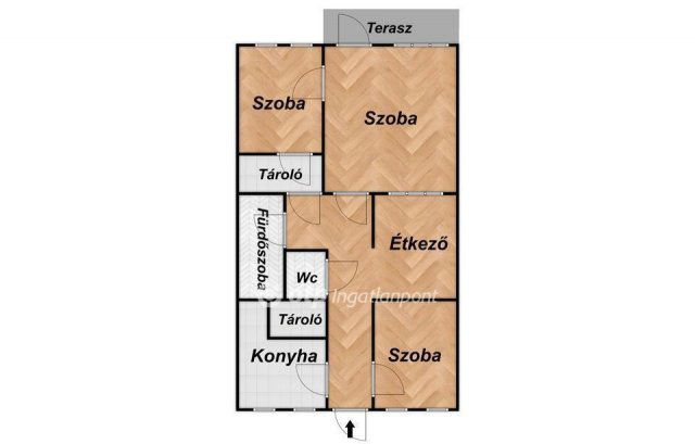 Eladó téglalakás, Nyíregyházán 45.5 M Ft, 2+1 szobás