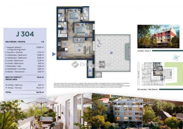 Eladó téglalakás, Budapesten, XIII. kerületben 141.4 M Ft