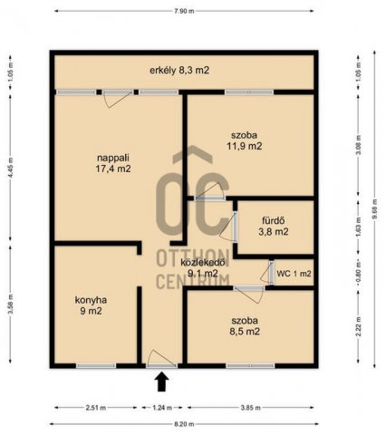 Eladó téglalakás, Zalaegerszegen 58.5 M Ft, 3 szobás