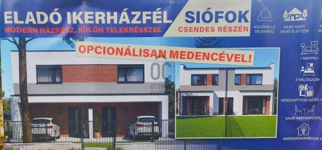 Eladó ikerház, Siófokon 114.9 M Ft, 4 szobás