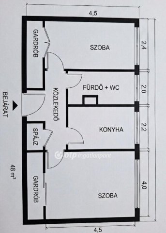 Eladó téglalakás, Dunaújvárosban 44.9 M Ft, 2 szobás