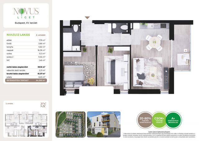 Eladó téglalakás, Budapesten, XV. kerületben, Kékszilva utcában