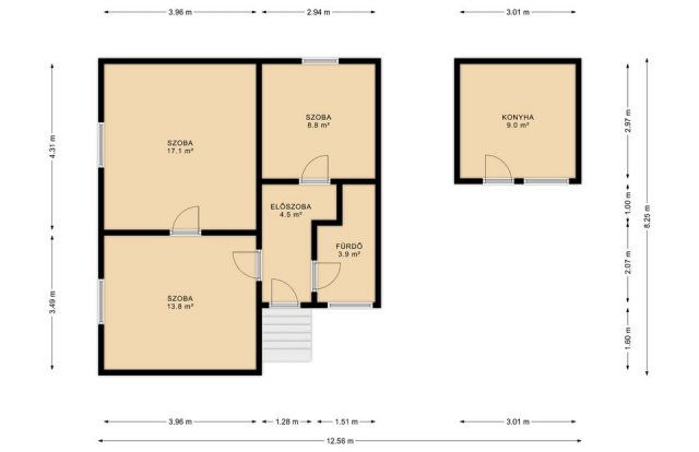 Eladó családi ház, Hevesen 13.5 M Ft, 2+1 szobás