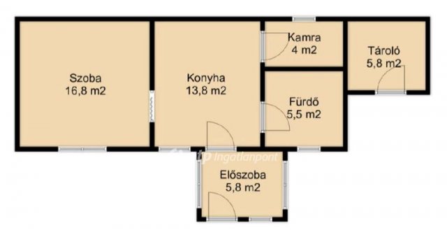 Eladó családi ház, Hajdúhadházon 34.99 M Ft, 1 szobás