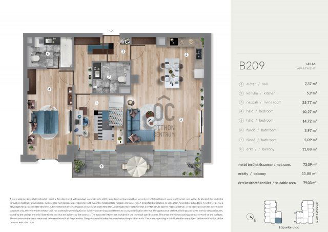 Eladó téglalakás, Budapesten, XIII. kerületben 121.99 M Ft