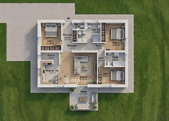 Eladó családi ház, Pusztaszabolcson 93.99 M Ft, 3+1 szobás