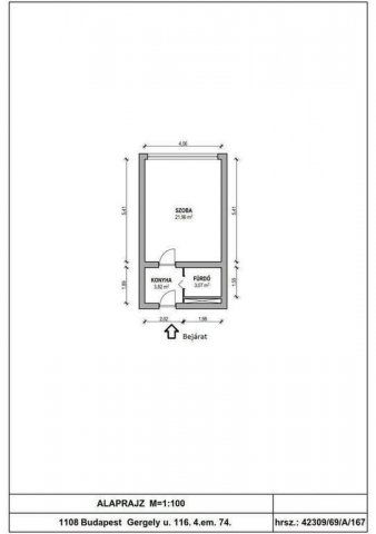 Eladó panellakás, Budapesten, X. kerületben 38.8 M Ft, 1 szobás