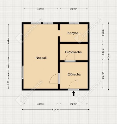 Eladó téglalakás, Tatabányán 29.99 M Ft, 1 szobás