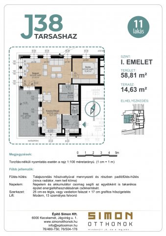Eladó téglalakás, Kecskeméten, Jókai utcában 97.5 M Ft