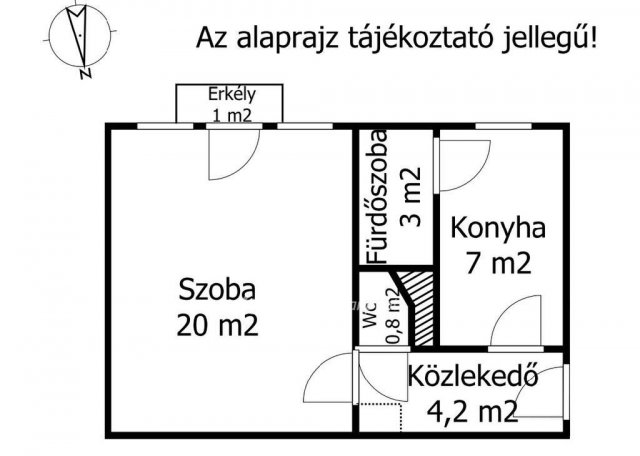 Eladó téglalakás, Kaposváron 30 M Ft, 1 szobás