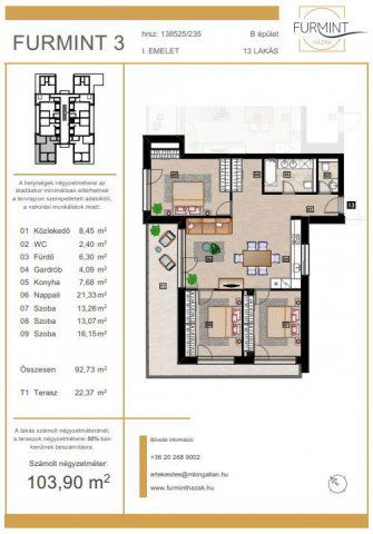Eladó téglalakás, Budapesten, XVII. kerületben 124.68 M Ft