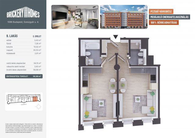 Eladó téglalakás, VIII. kerületben, Szeszgyár utcában