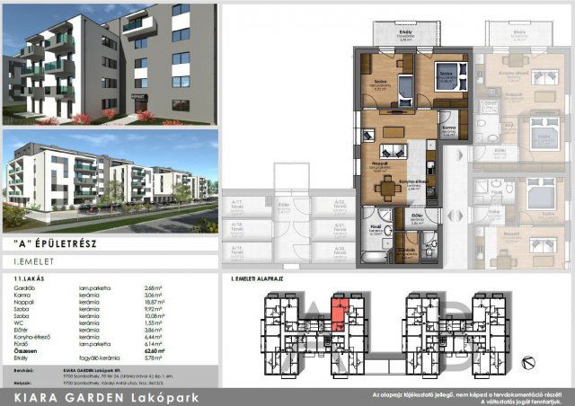 Eladó téglalakás, Szombathelyen, Károlyi Antal utcában 62.9 M Ft