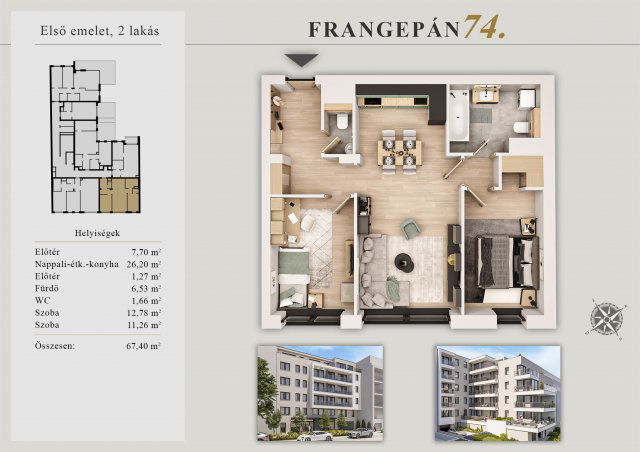 Eladó téglalakás, XIII. kerületben, Frangepán utcában