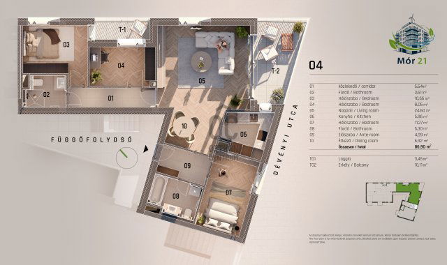 Eladó téglalakás, Budapesten, XIII. kerületben, Mór utcában