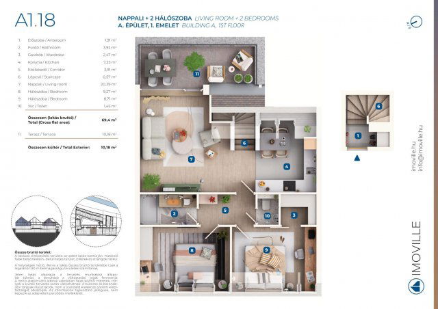 Eladó téglalakás, Mosonmagyaróváron, Tímár utcában, 3 szobás