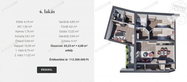 Eladó téglalakás, Kecskeméten 112.5 M Ft, 4 szobás