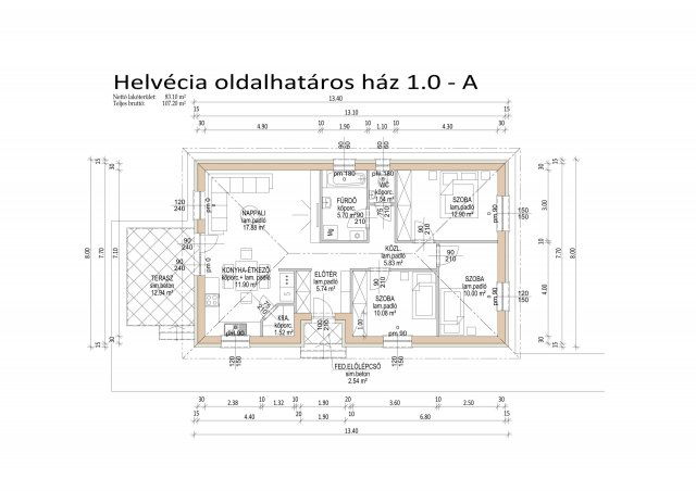 Eladó családi ház, Helvécián 61.9 M Ft, 3 szobás