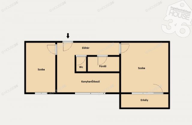 Eladó panellakás, Kecskeméten 47.8 M Ft, 2 szobás