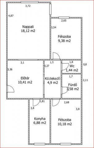 Eladó téglalakás, Kecskeméten 49.9 M Ft, 1+2 szobás