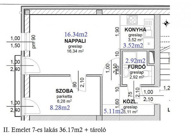 Eladó téglalakás, Érden 46.99 M Ft, 2 szobás