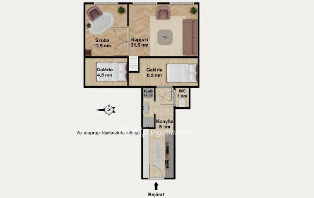 Eladó téglalakás, Budapesten, VIII. kerületben 59.9 M Ft