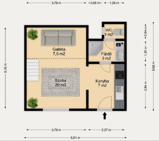 Eladó téglalakás, Budapesten, VI. kerületben 49.9 M Ft, 1 szobás