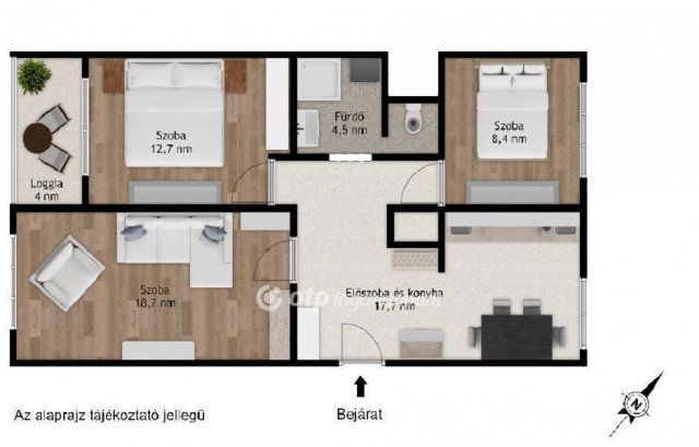 Eladó téglalakás, Budapesten, XIX. kerületben 73.5 M Ft