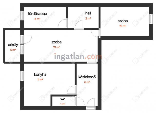 Eladó téglalakás, Győrött 59 M Ft, 2 szobás