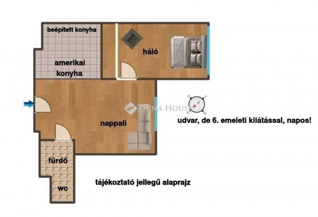 Eladó téglalakás, Budapesten, VIII. kerületben 69 M Ft, 2 szobás