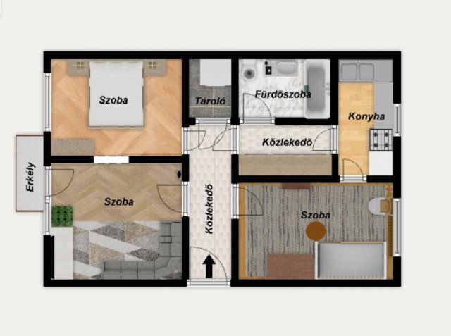 Eladó téglalakás, Miskolcon 29.9 M Ft, 2+1 szobás