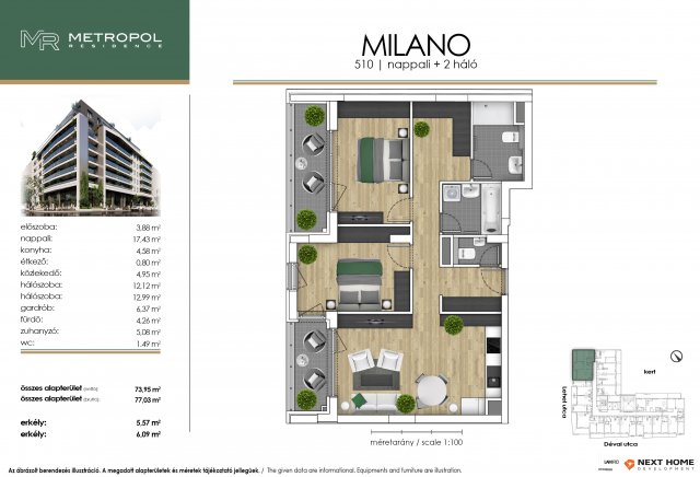 Eladó téglalakás, Budapesten, XIII. kerületben, Dévai utcában