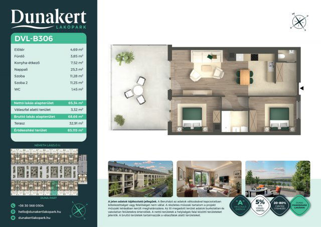 Eladó téglalakás, Vácon, Németh László utcában 92.99 M Ft