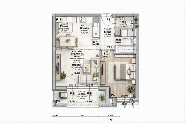 Eladó téglalakás, Veresegyházon 77.584 M Ft, 2 szobás