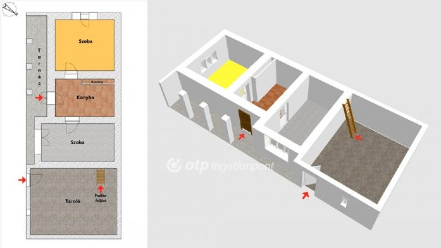 Eladó családi ház, Mezőtárkányon 4.5 M Ft, 2 szobás