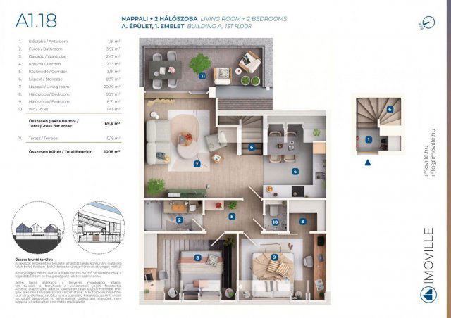 Eladó téglalakás, Mosonmagyaróváron, Tímár utcában, 3 szobás