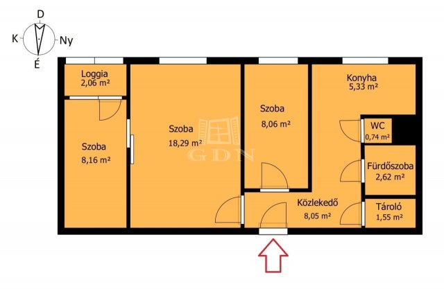Eladó panellakás, Miskolcon 32.27 M Ft, 1+2 szobás