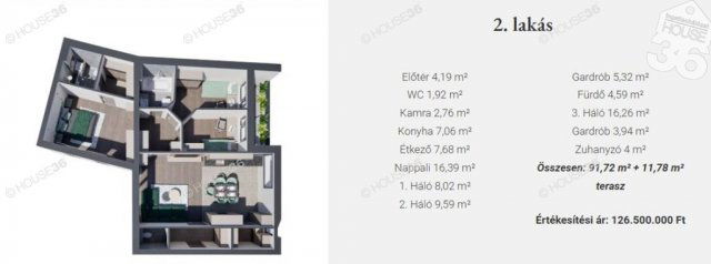 Eladó téglalakás, Kecskeméten 126.5 M Ft, 4 szobás