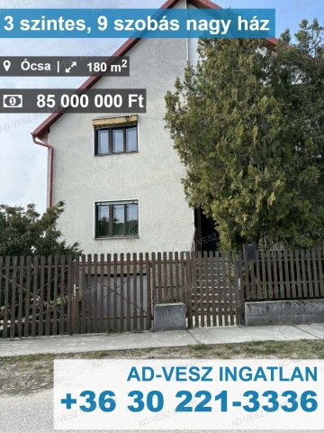 Eladó családi ház, Ócsán 85 M Ft, 9 szobás