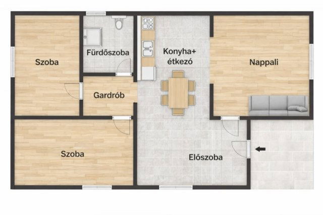 Eladó családi ház, Hosszúpályin 46.9 M Ft, 3 szobás