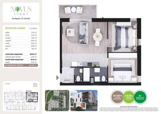 Eladó téglalakás, Budapesten, XV. kerületben, Kékszilva utcában